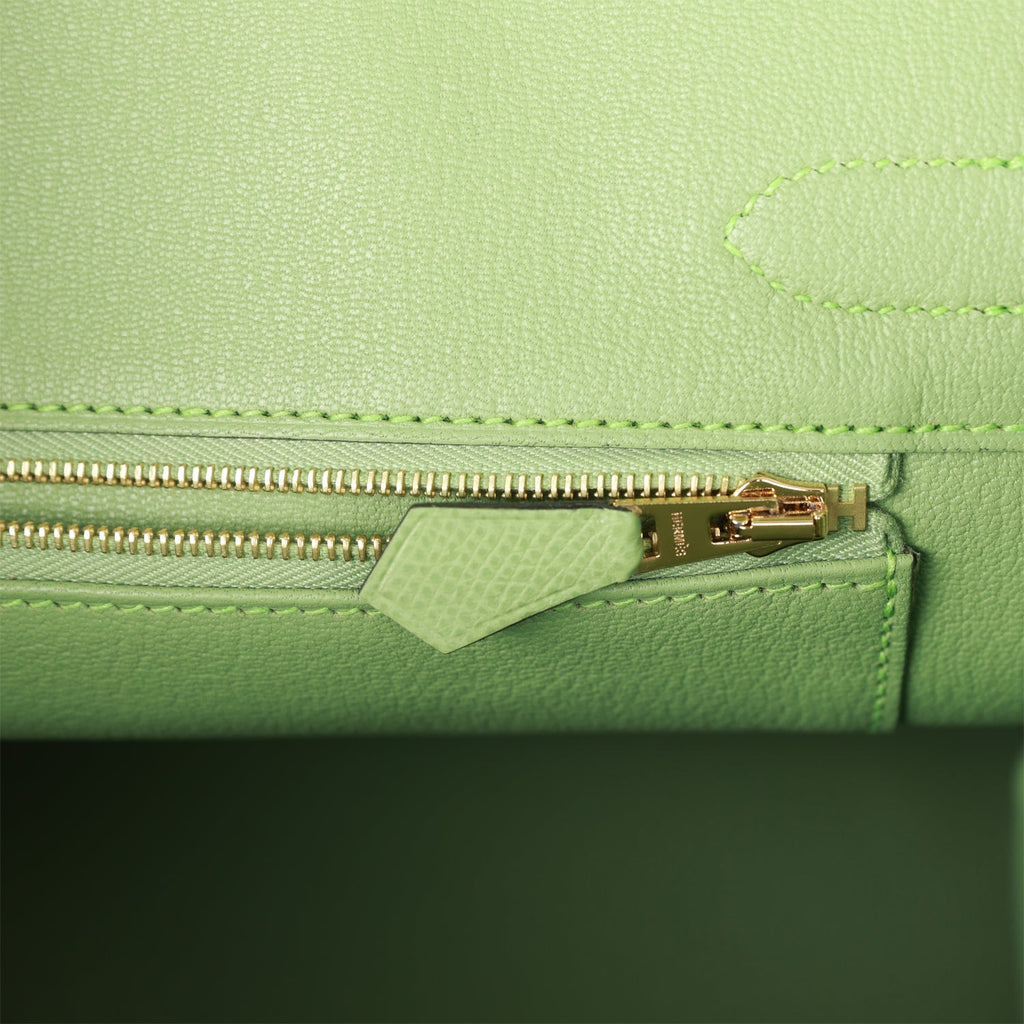 Hermès Birkin 30cm Sellier Vert Criquet Epsom Leather Gold Hardware at  1stDibs