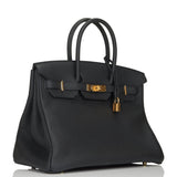 Hermes Birkin 35 Black Togo Gold Hardware