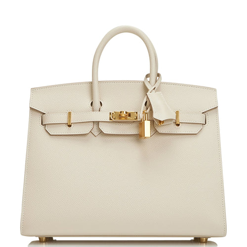Hermes Birkin Sellier 25 Craie Epsom Gold Hardware