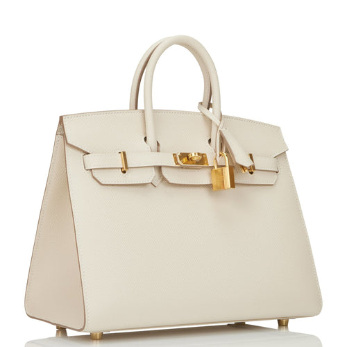 Hermes Birkin Sellier 25 Craie Epsom Gold Hardware