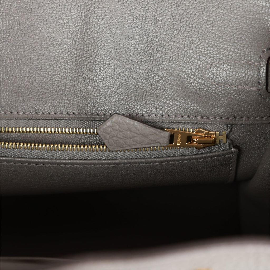 Hermes Birkin 25CM Bag Togo Leather Gold Hardware, CK81 Gris