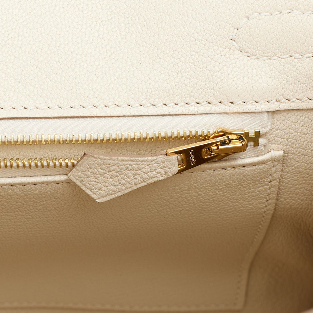 Hermès Birkin 25 Craie Togo Leather with Rose Gold Hardware. 