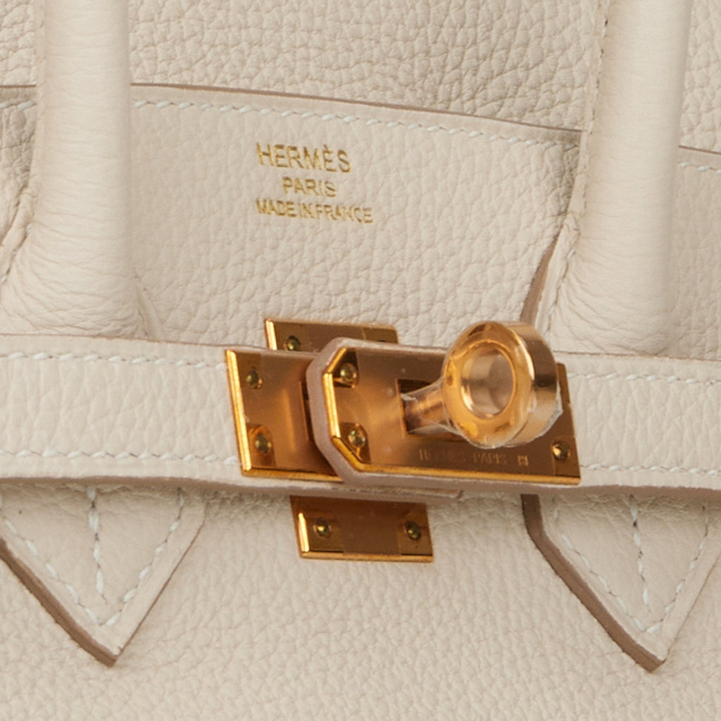 Hermes Birkin 25 Bag Craie Togo Leather with Rose Gold Hardware