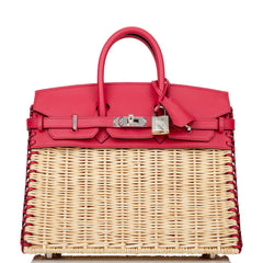 Hermes Picnic Sellier Birkin 25 Rouge Sellier Swift Palladium Hardware