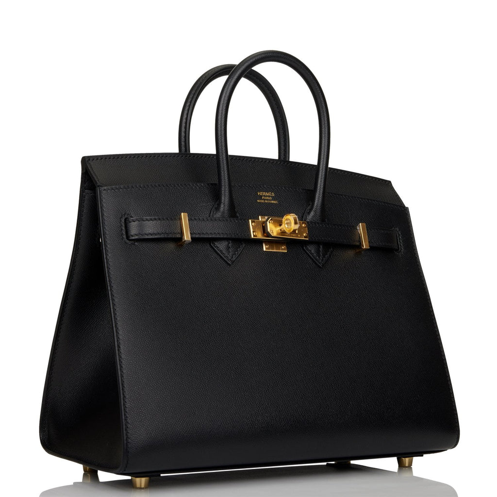 Hermes Birkin bag 25 Black Epsom leather Gold hardware