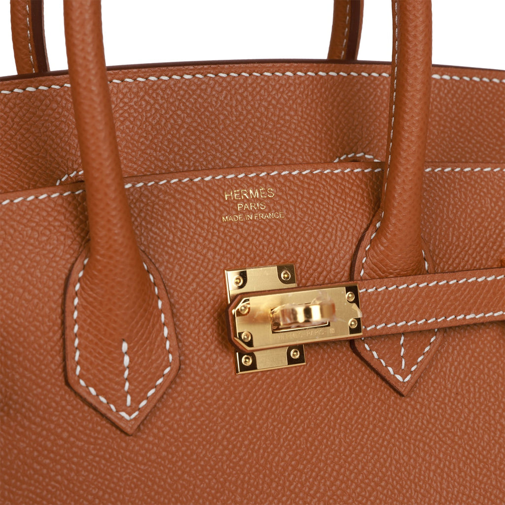 Hermes Birkin 25 Bag Sellier Gold Epsom Leather with Gold Hardware