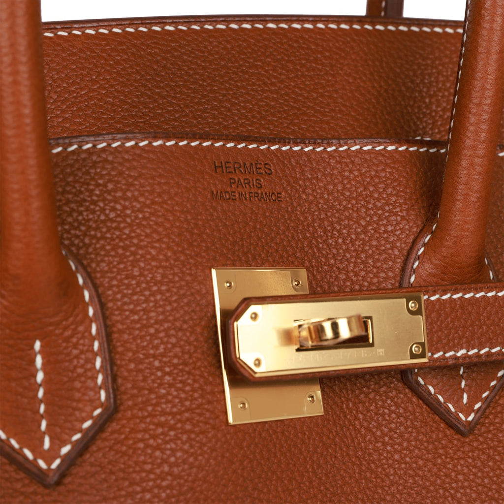 Hermes Birkin 35cm Bag Barenia Leather Gold Hardware, Gold CK37 - SYMode Vip