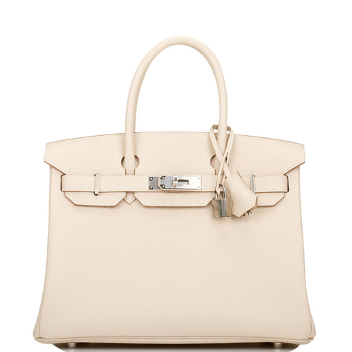 Hermes Birkin 30 Craie Togo Palladium Hardware