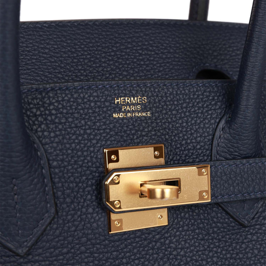 Hermès Bleu Nuit Togo Birkin 25cm Gold Hardware at 1stDibs