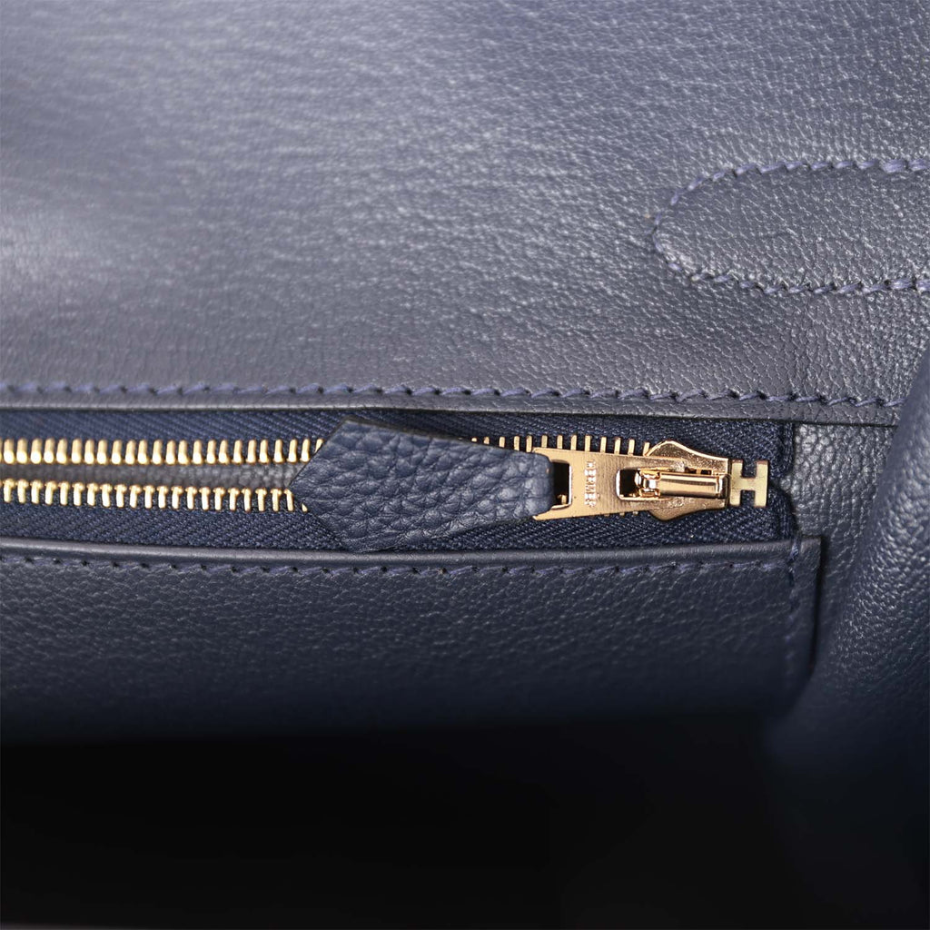 Hermès 3 en 1 Birkin 30 Gold Barenia Faubourg and Toile with Gold Hardware