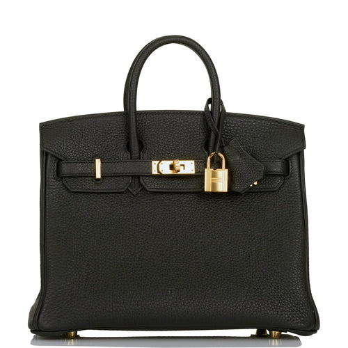 Hermes Birkin 25 Black Togo Gold Hardware