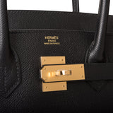 Hermes Black Epsom Birkin 30cm Gold Hardware