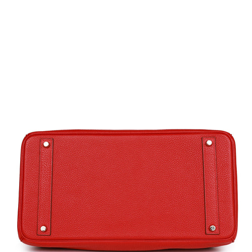 Pre-Owned Hermes Birkin 40 Rouge Casaque Togo Palladium Hardware