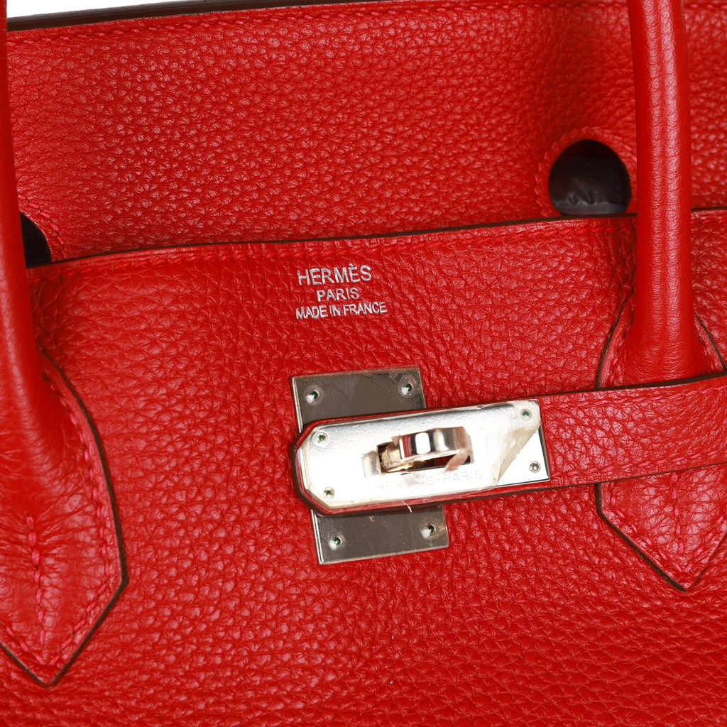 Pre-owned Hermes Birkin 35 Rouge Casaque Clemence Palladium Hardware