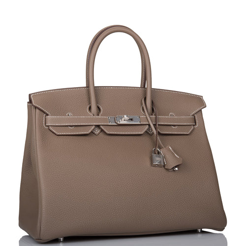 Hermes Birkin 35 Etoupe Togo Palladium Hardware