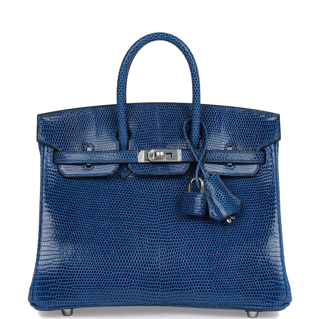 Birkin25 royal blue lizard skin designer bag#hermes #custombag