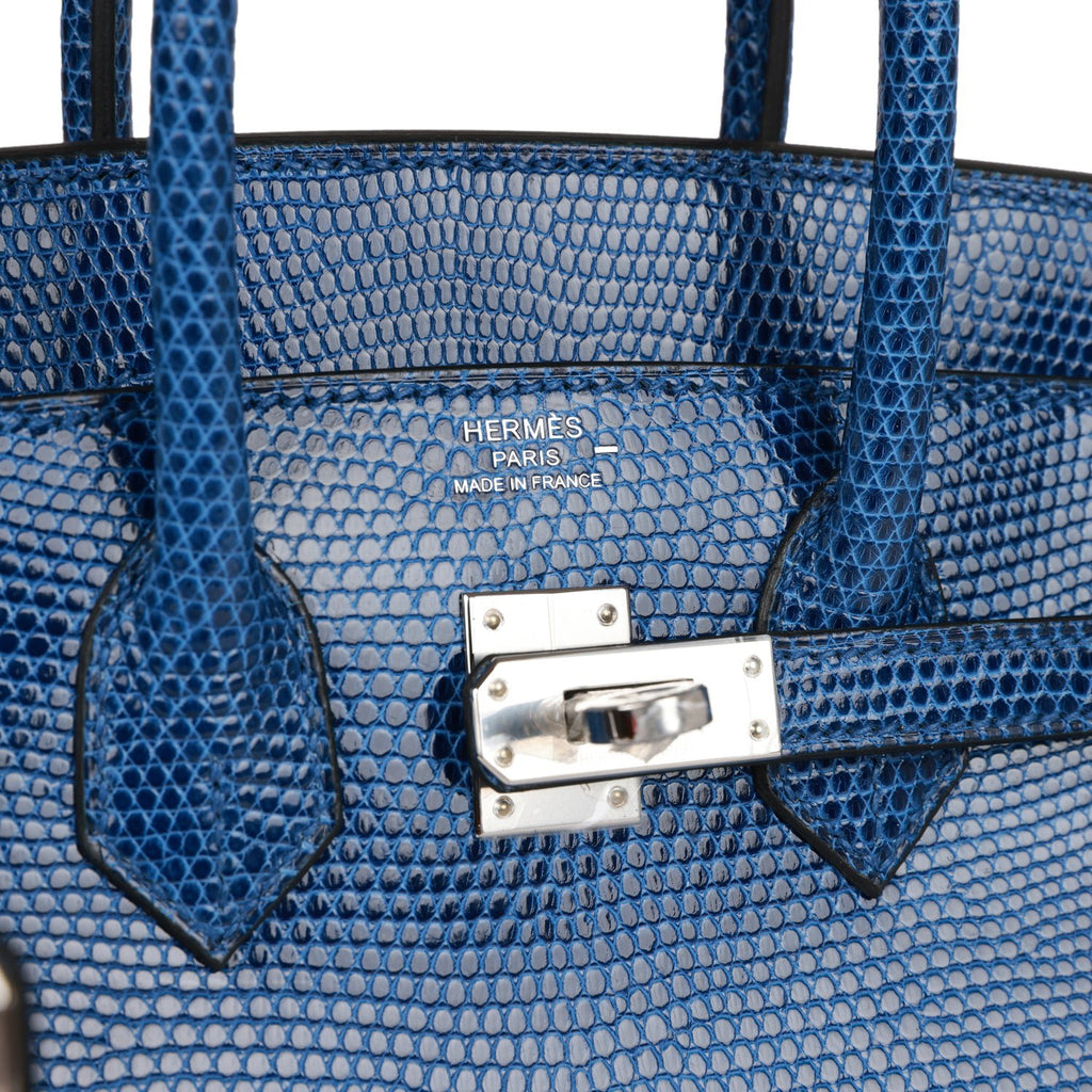 Hermes Birkin 25 Bleu Saphir Lizard Palladium Hardware – Madison Avenue  Couture
