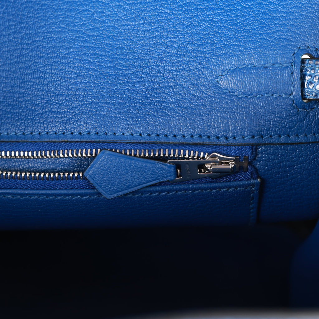 Hermes Birkin 25 Bag Exotic Blue Sapphire Palladium Hardware Swift