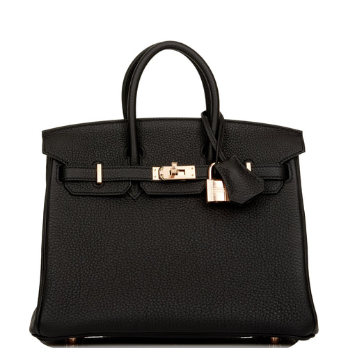 Hermes Birkin 25 Black Togo Rose Gold Hardware