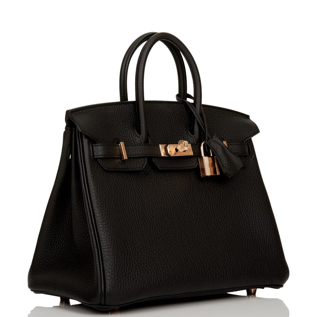 Holy Grail* Hermes Birkin 25 Handbag Black Togo Leather With Gold
