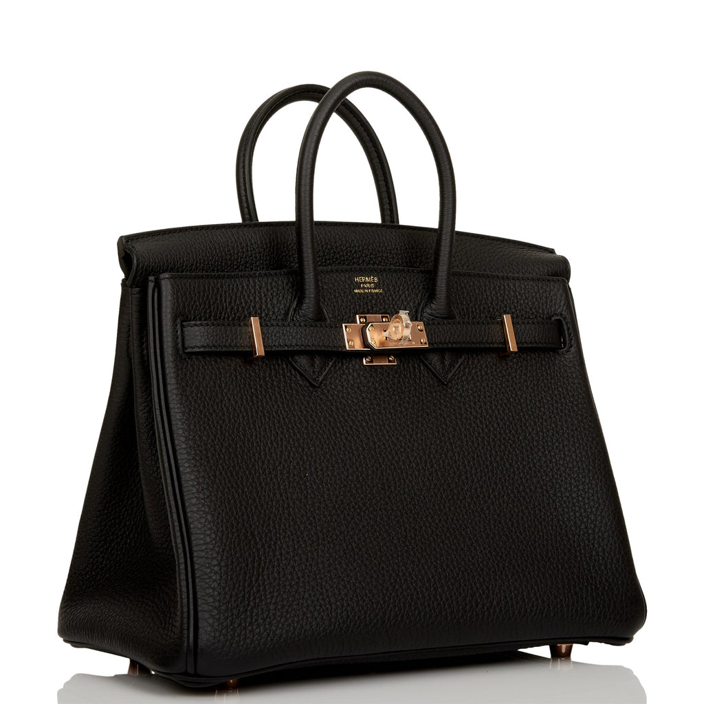 Hermes, Black Togo Birkin with Rose Gold Hardware