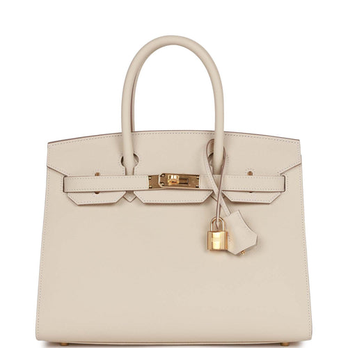 Hermès Kelly 32 Retourne Chalk Craie Togo with Gold Hardware - Bags -  Kabinet Privé