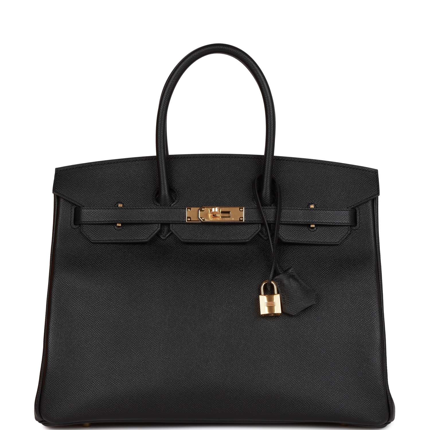 Hermes Birkin 35 Black Epsom Gold Hardware – Madison Avenue Couture