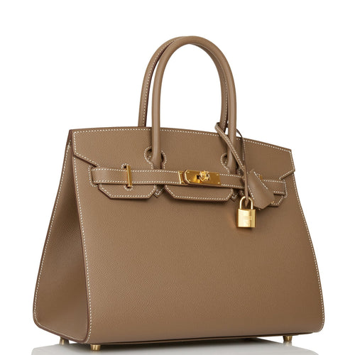 Hermes Birkin Sellier 30 Etoupe Epsom Gold Hardware