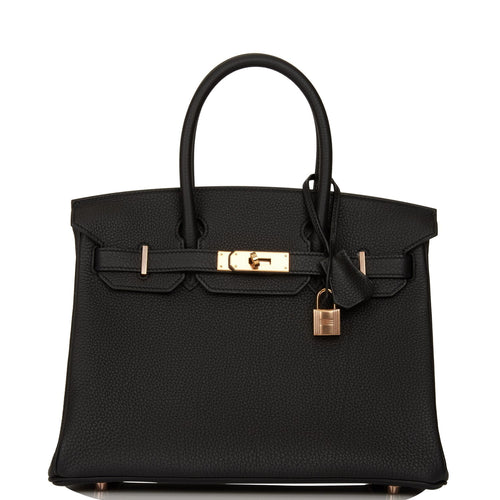 Hermes Birkin 30 Black Togo Rose Gold Hardware