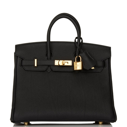 Hermes Birkin 25 Black Togo Gold Hardware