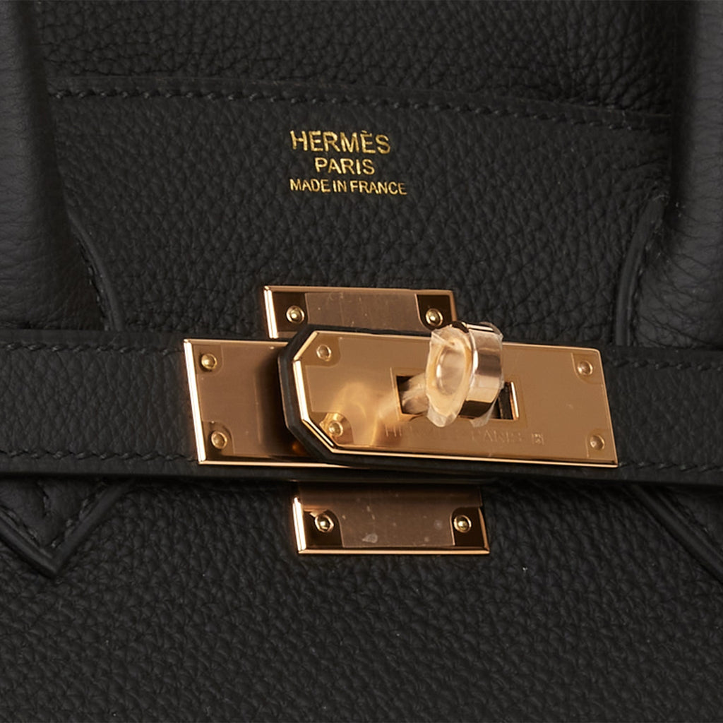 Hermes Birkin 30 Noir Black Togo Rose Gold Hardware #D - Vendome Monte Carlo