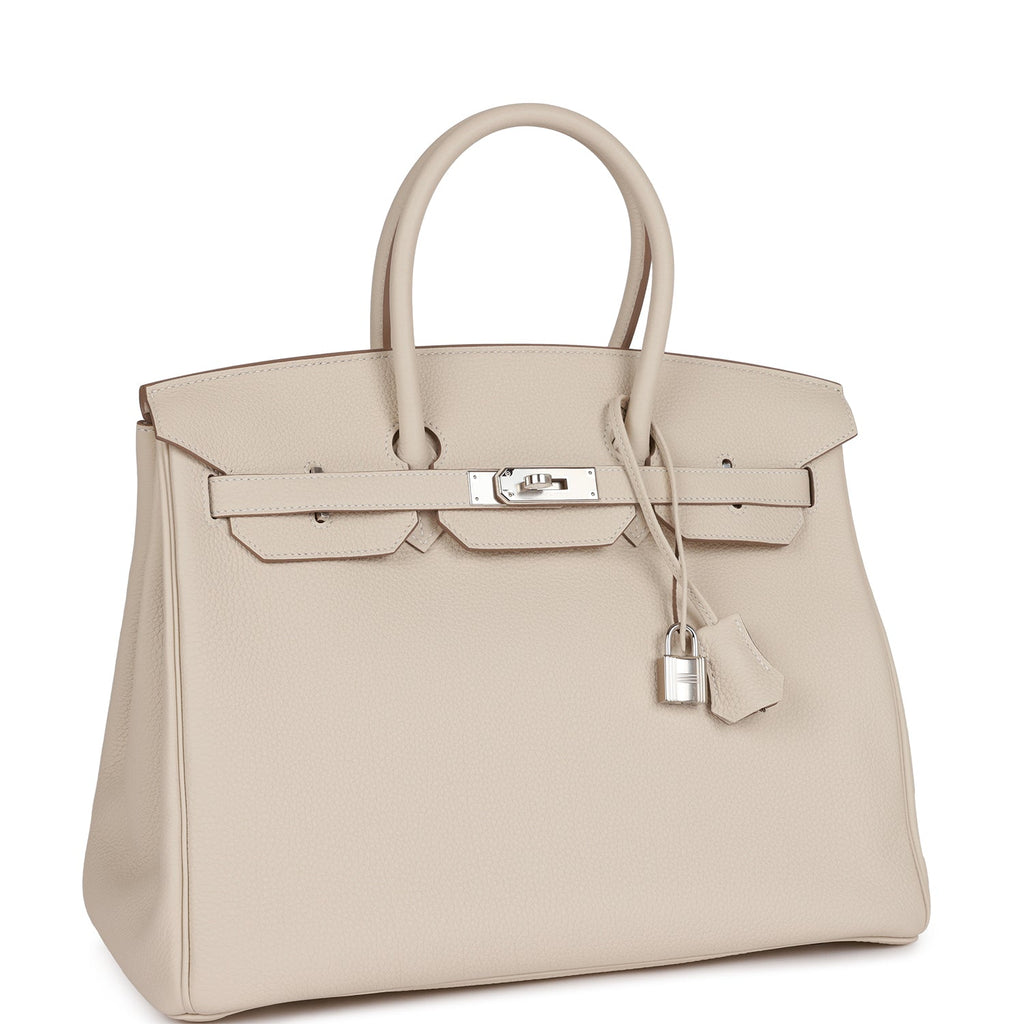 Hermès Hermes Birkin handbag 35 RED TOGO LEATHER GARANCE & PALLADIA HAND BAG  BOX ref.329440 - Joli Closet