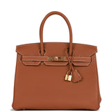 Hermes Birkin 30 Gold Togo Gold Hardware