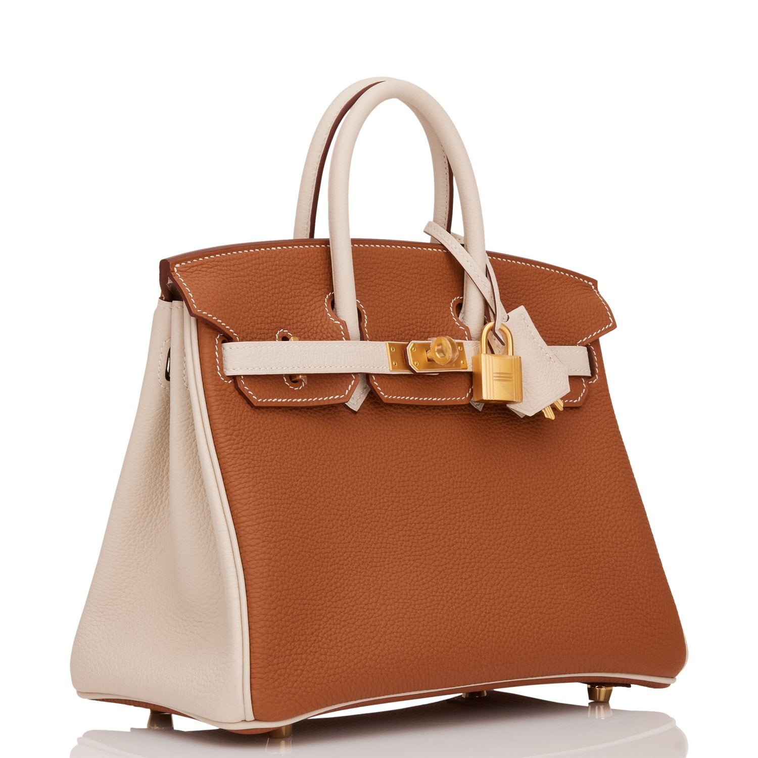 Hermes HSS Bi-Color Gold and Craie Togo Birkin 25cm BGHW – Madison ...