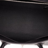 Hermes Birkin Sellier 25 Black Epsom Palladium Hardware