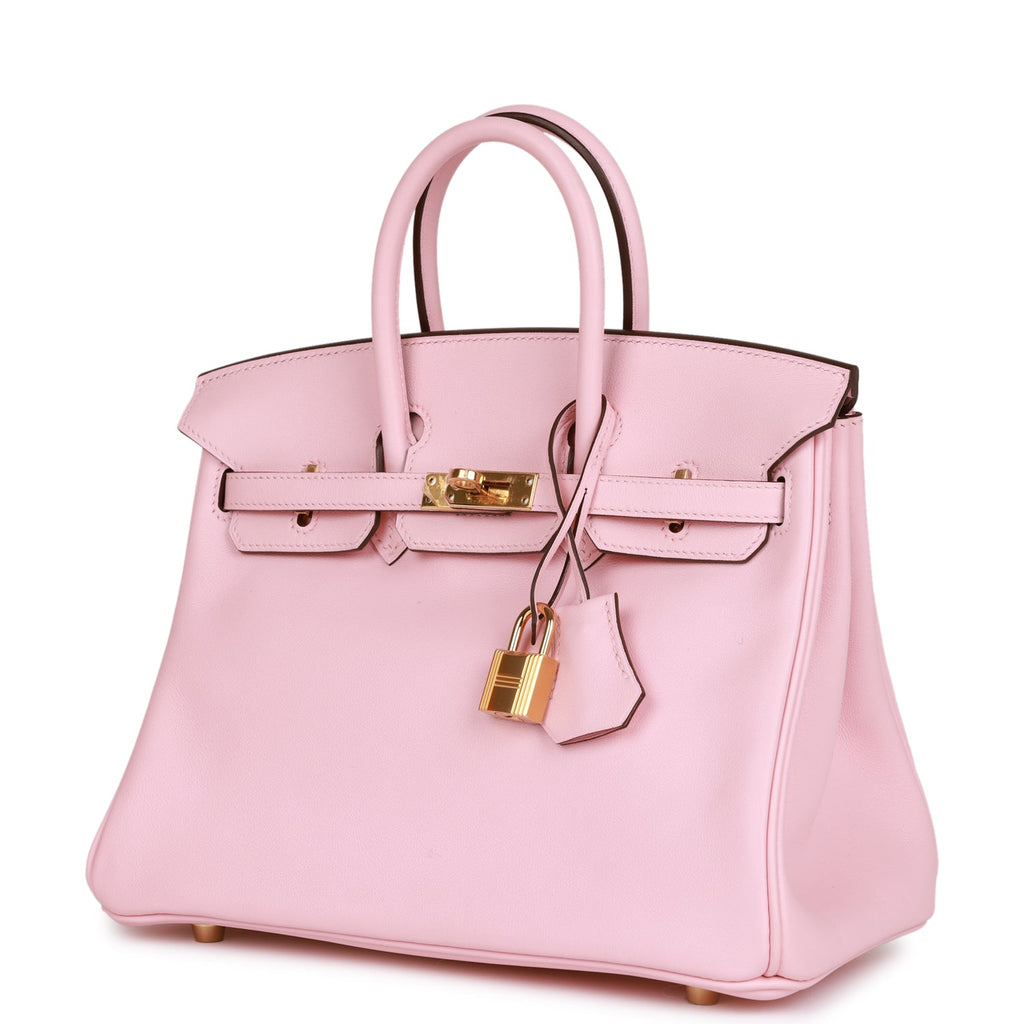 Hermes Swift Gold Hardware Pink Jewel Birkin 25 Rose Sakura Bag at 1stDibs