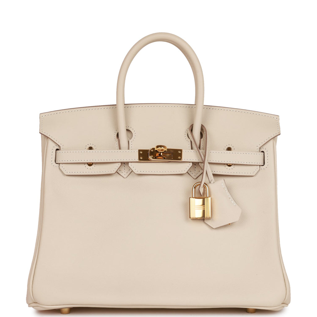 A CRAIE SWIFT LEATHER BIRKIN 25 WITH GOLD HARDWARE