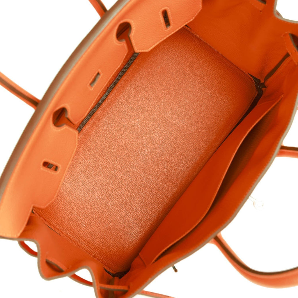 Pre-owned Hermes Birkin 35 Orange H Clemence Palladium Hardware - Remaining Payment for TJ