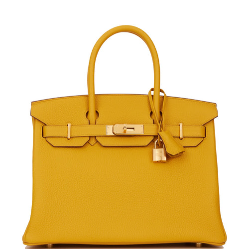 Hermes Birkin 30 Jaune Ambre Togo Gold Hardware