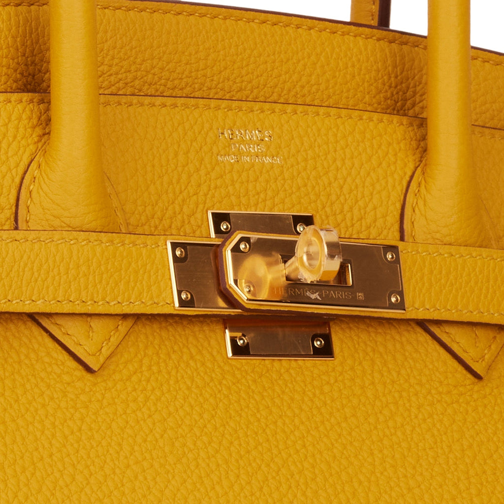 Hermes Birkin 30 Bag Jaune Ambre Gold Hardware Togo Leather