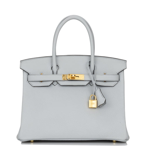 Hermes Birkin 30 Bleu Pale Clemence Gold Hardware