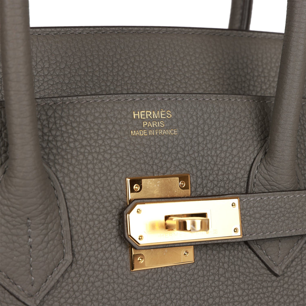 Hermes Birkin 30 Gris Meyer Togo Gold Hardware