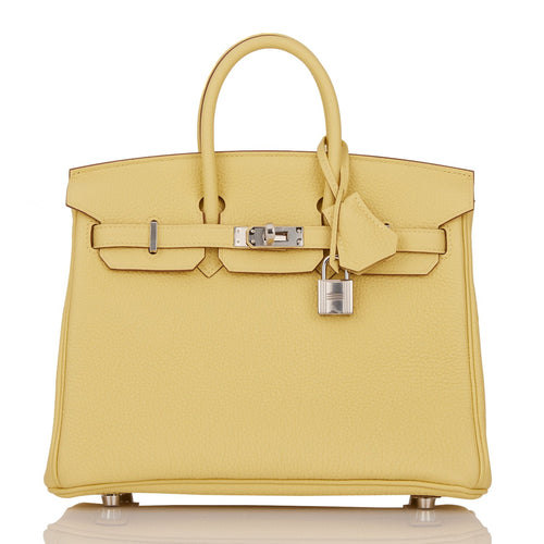 Hermes Birkin 25 Jaune Poussin Togo Palladium Hardware