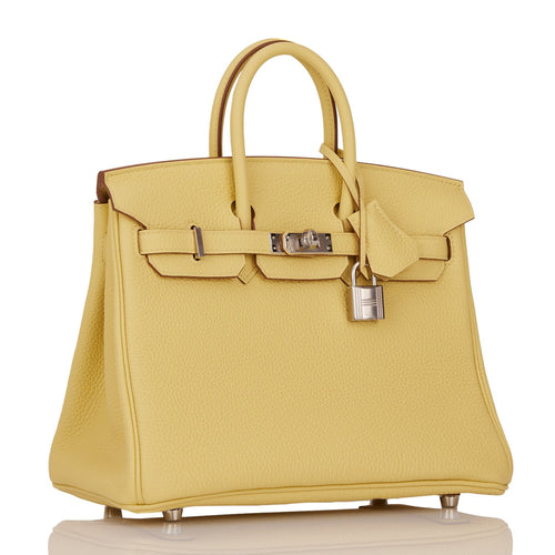 Hermes Birkin 25 Jaune Poussin Togo Palladium Hardware