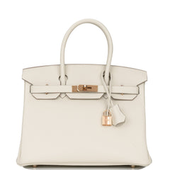 Hermes Birkin 30 Craie Togo Rose Gold Hardware