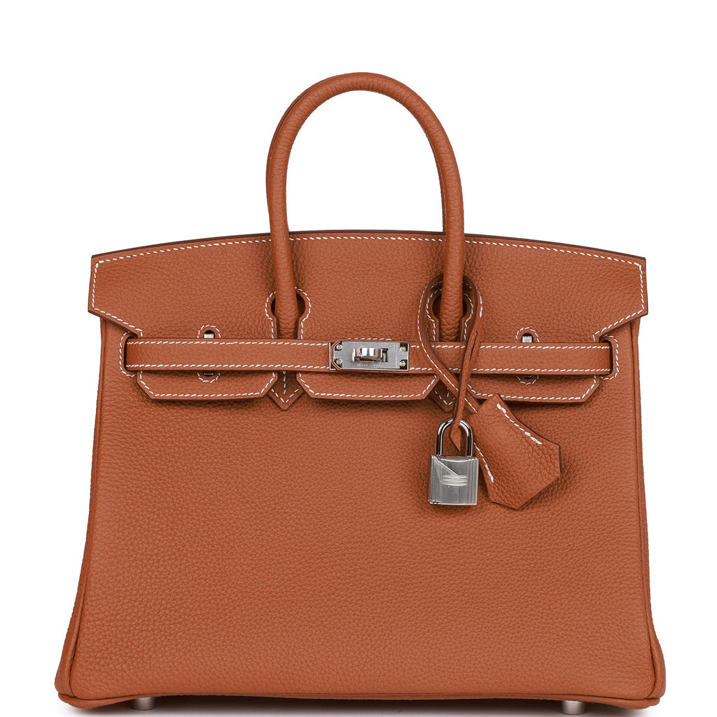 Hermes Birkin Bag Togo Leather Palladium Hardware In Brown