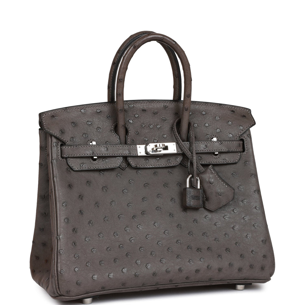 Hermès Graphite Constance 25cm of Ostrich with Brushed Palladium Hardware, Handbags and Accessories Online, Ecommerce Retail