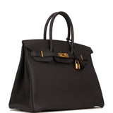 Hermes Birkin 35 Black Togo Gold Hardware