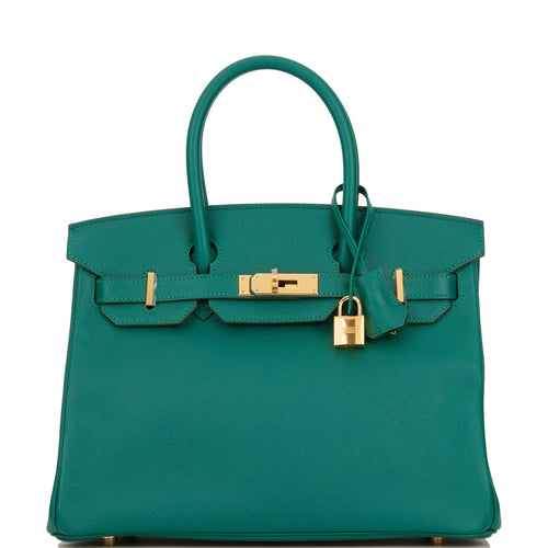 Hermes Birkin 30 Malachite Epsom Gold Hardware