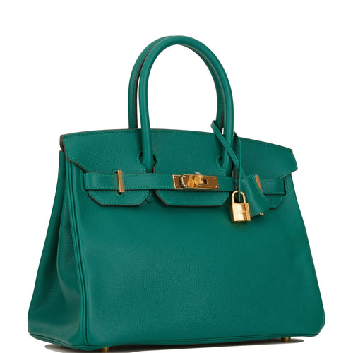 Hermes Birkin 30 Malachite Epsom Gold Hardware